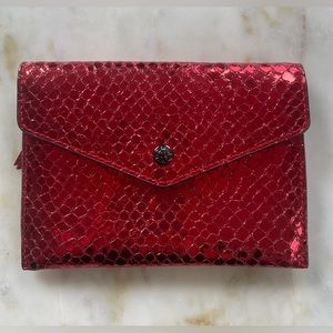 MZ Wallace Metallic Red Envelope Wallet